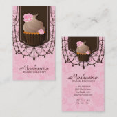 Perle de brun de rose de fleur de carte de visite (Devant / Derrière)