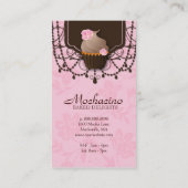 Perle de brun de rose de fleur de carte de visite (Dos)