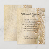 perle et dentelle PLATES du carte de remerciements (Devant / Derrière)