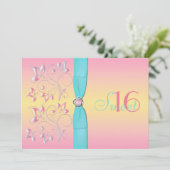 Perle rose et joli invitation de sweet sixteen de (Debout devant)