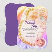Perle violet soyeux Nouvelle Carte de remerciement (Devant / Derrière)