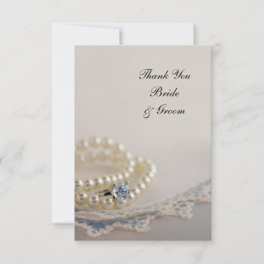 Perles, Anneau, Bleu Vintage Mariage Merci (Devant)