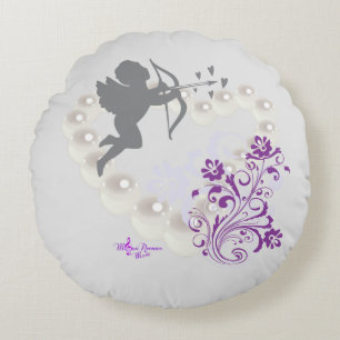 Perles croustillantes Coeur floral Coussin rond gr