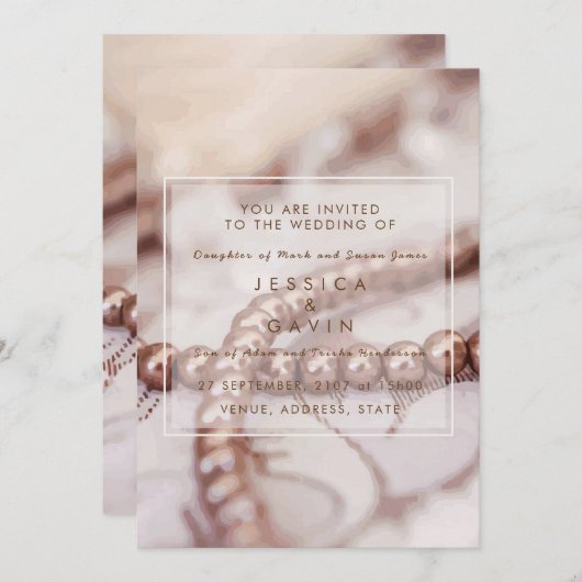 Perles de faire-part de mariage (Devant / Derrière)