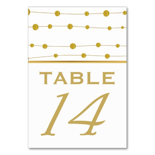Perles de feuille d'or et numéro de table du maria (Par défaut)