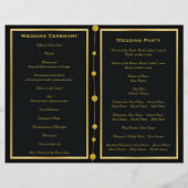 Perles de feuille d'or noir mariage plié programme (Dos)