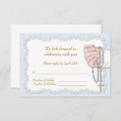 Perles de Rosaire main bleu RSVP (Devant / Derrière)