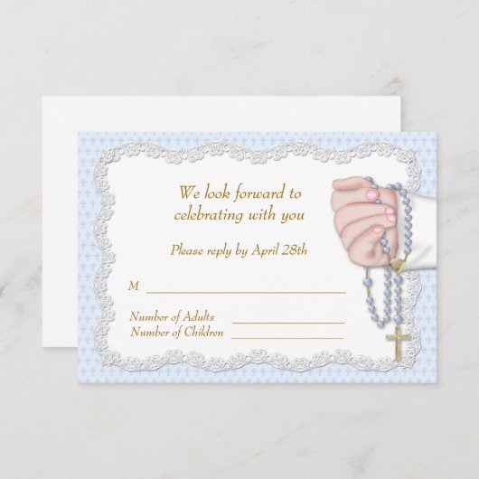 Perles de Rosaire main bleu RSVP (Devant / Derrière)