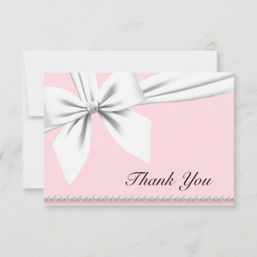 Perles de Tiffany rose élégant Merci de perles fan (Devant)