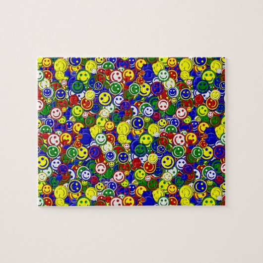 Perles de visage primaires, PUZZLE BLEU-JIGSAW (Horizontal)