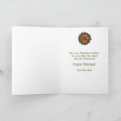 Perles d'ornement Holly Berry Wreath Carte de Noël (Intérieur)