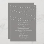 Perles élégantes sur Faire-part de mariage gris (Devant / Derrière)