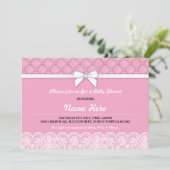 Perles en dentelle baby shower GirI Invitation de (Debout devant)