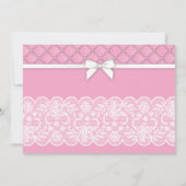 Perles en dentelle baby shower GirI Invitation de (Dos)