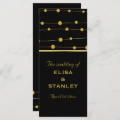 Perles en feuille d'or noir programme de mariage m (Devant / Derrière)