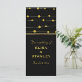 Perles en feuille d'or noir programme de mariage m (Debout devant)