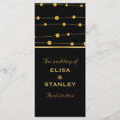 Perles en feuille d'or noir programme de mariage m (Devant)