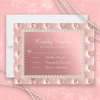 Perles en Satin rose Quinceañera Carte postale RSV