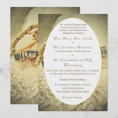 Perles et dentelle Faire-part de mariage (Devant / Derrière)