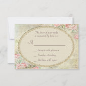 Perles et dentelle Shabby Chic Roses RSVP (Dos)