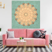 Perles et diamants Mandala sur toile Aqua (Insitu(Salon))