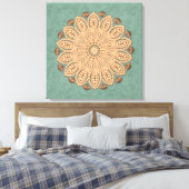 Perles et diamants Mandala sur toile Aqua (Insitu(Chambre))