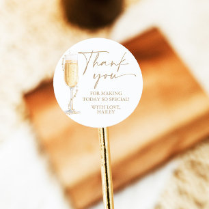 Perles et Fête des mariées Prosecco Merci Sticker