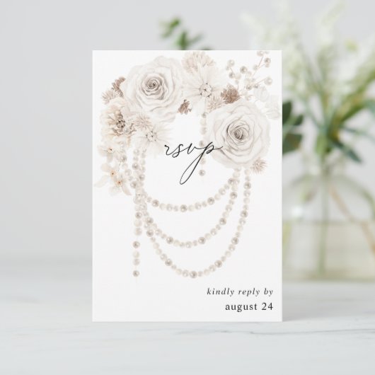 Perles et fleurs blanches w Repas RSVP (Debout devant)