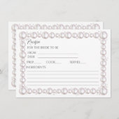 Perles et la carte de recette de la douche de mari (Devant / Derrière)