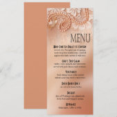 Perles et pêche parfaite du menu | de dîner de (Devant / Derrière)