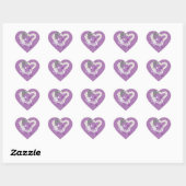Perles florales mignonnes Coeur pourpre 2 Stickers (Feuille)