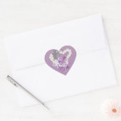 Perles florales mignonnes Stickers coeur pourpre (Enveloppe)