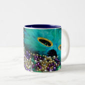 Perles Mardi Gras & Mug en fleur vert (Devant droit)