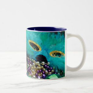 Perles Mardi Gras & Mug en fleur vert