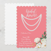 perles nuptiale invitation en rose (Devant / Derrière)