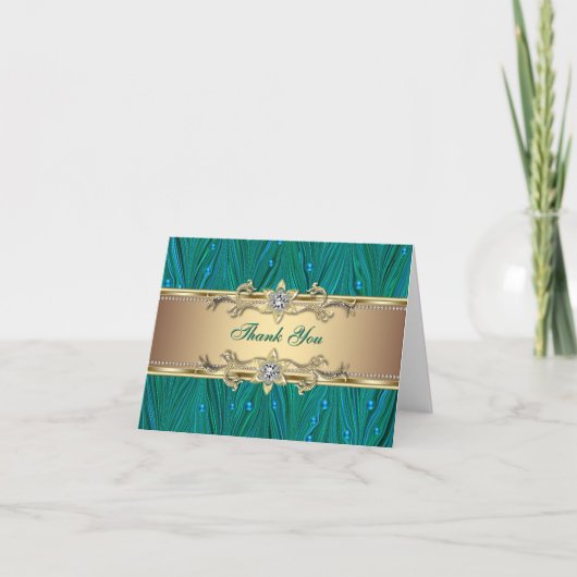 Perles Peacock Or Jade Blule Turquoise Carte de re (Devant)