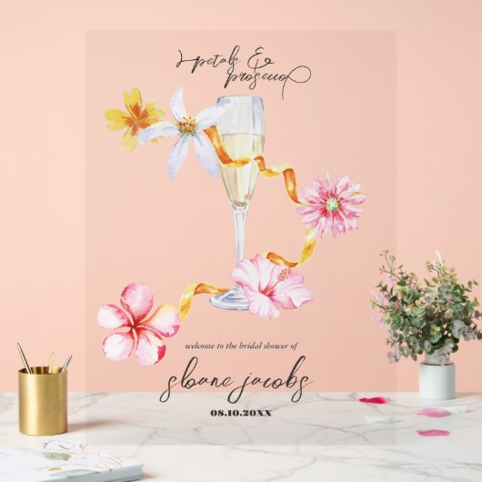 Perles, Pétales & Prosecco | Panneau de Bienvenue  (Mariage)