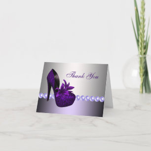 Perles Purple Chaussures haute talon Merci Cartes