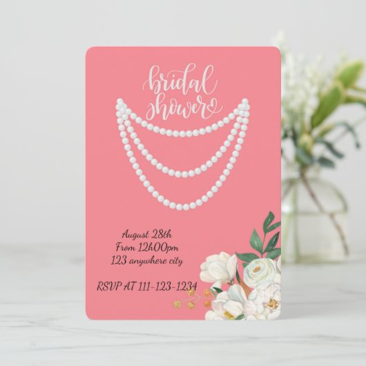 Perles rose nuptiale invitation (Debout devant)