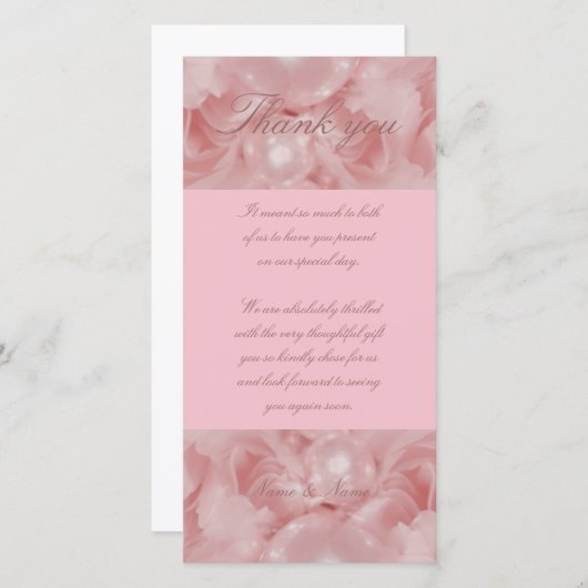 Perles rose rose merci cartes parties fonctions (Devant / Derrière)