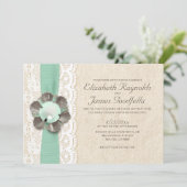 Perles rustiques épousant des invitations (Debout devant)