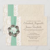 Perles rustiques épousant des invitations (Devant / Derrière)