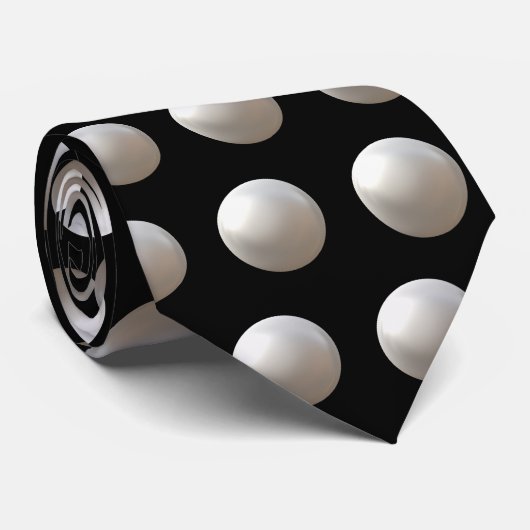 Perles sur Cravate noir (Roulé)