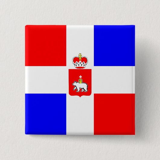 Perm Krai, Russische vlag Vierkante Button 5,1 Cm (Voorkant)