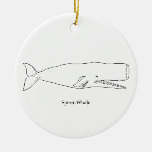 Perm Whale Illustratie (lijnkunst) Keramisch Ornament