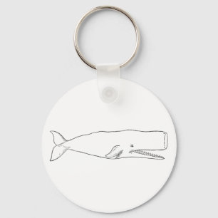Perm Whale Illustratie (lijnkunst) Sleutelhanger