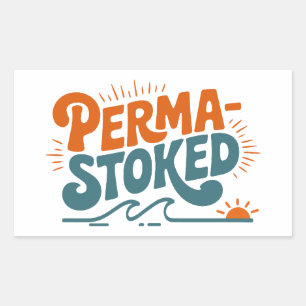 Perma-Stoked Golven Rechthoekige Sticker