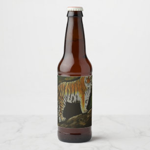 Permanent Tiger Safari Animal Art Bier Etiket