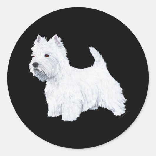 Permanent Westie Ronde Sticker (Voorkant)