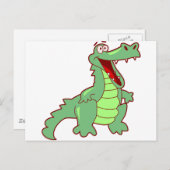Permanente Cartoon Alligator Briefkaart (Voorkant / Achterkant)